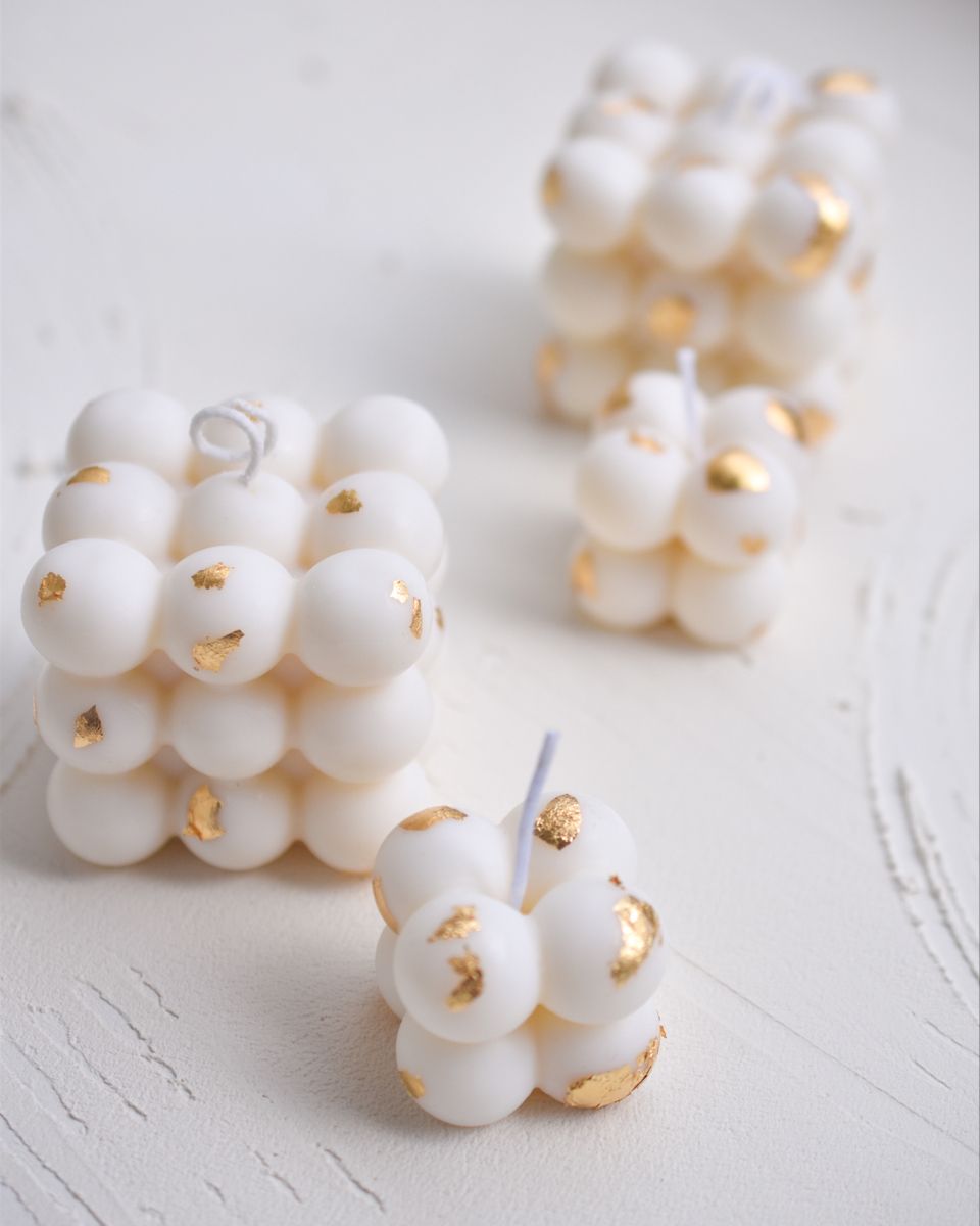 Molde Cubo de Burbujas Grande + Pequeño | Diseño Viral para Velas