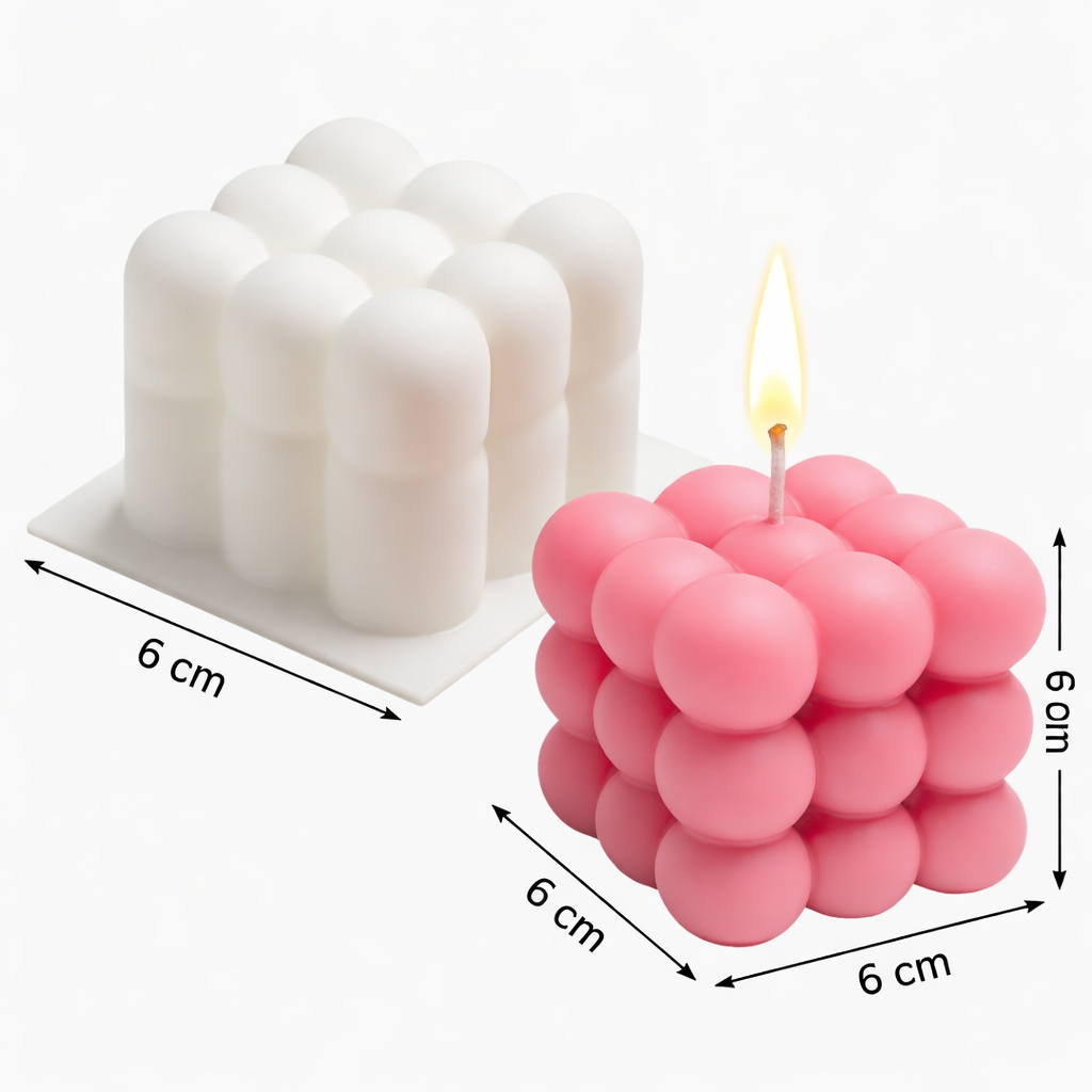 Molde Cubo de Burbujas 3D – Silicona 6x6 cm | Diseño Viral
