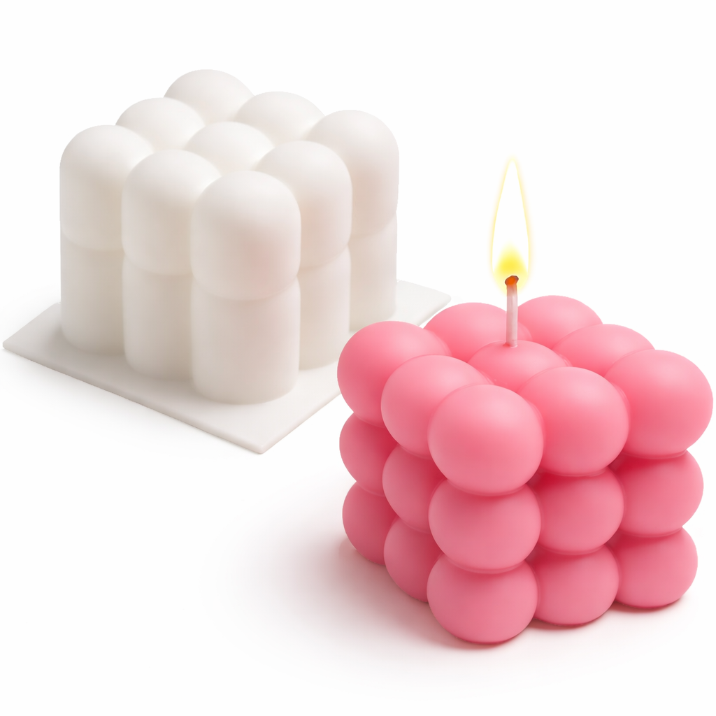Molde Cubo de Burbujas 3D – Silicona 6x6 cm | Diseño Viral