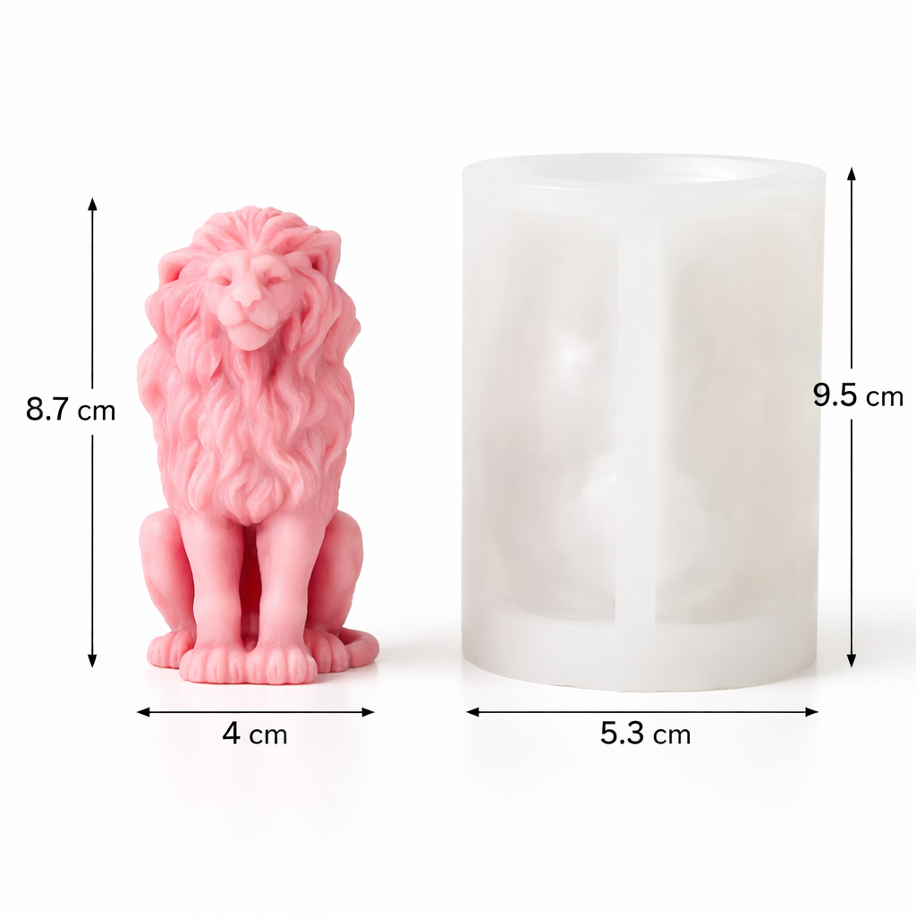 Molde de Silicona León 9.5 cm para Velas Decorativas