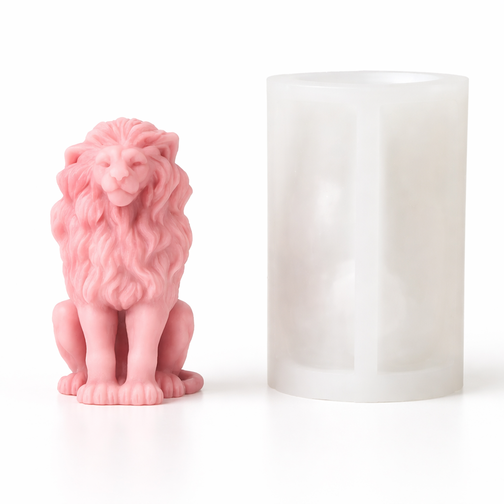 Molde de Silicona León 9.5 cm para Velas Decorativas