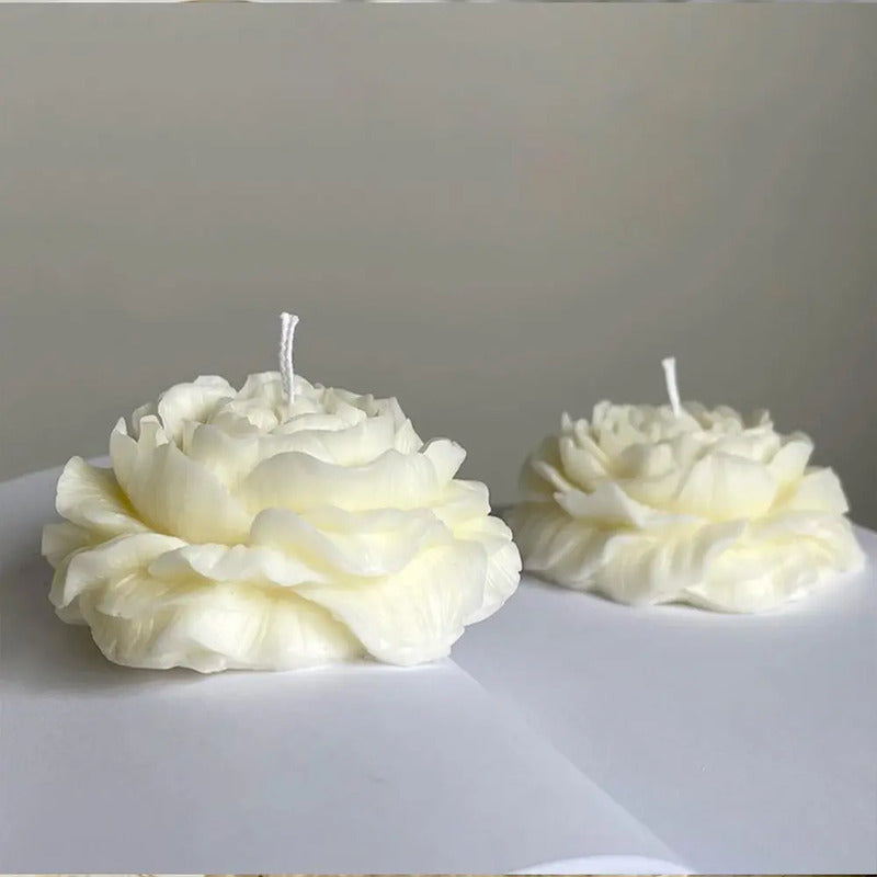 Molde De Silicona Para Vela Forma De Flor Peonia 9x4 Cm 3d