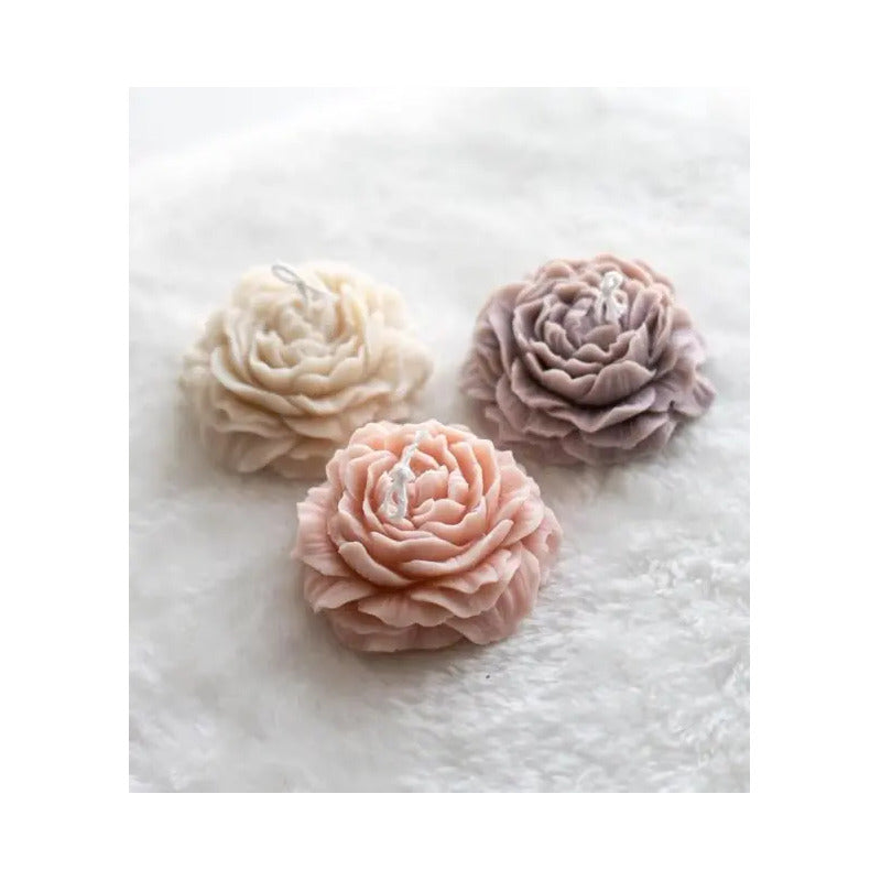 Molde De Silicona Para Vela Forma De Flor Peonia 9x4 Cm 3d