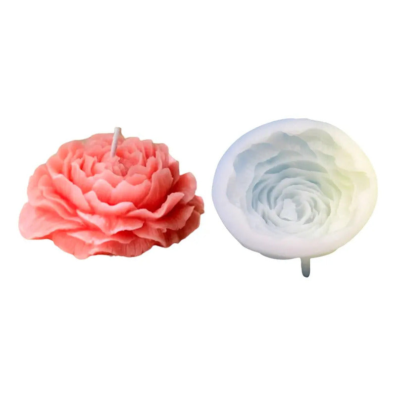 Molde De Silicona Para Vela Forma De Flor Peonia 9x4 Cm 3d