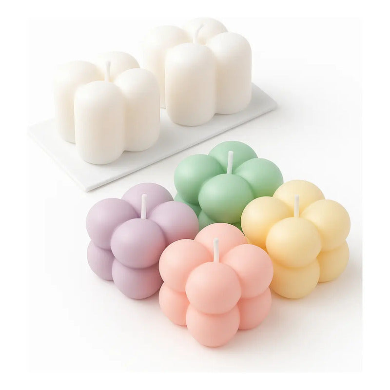 Molde Pequeño Burbuja Doble De Silicona Velas Y Jabones 2