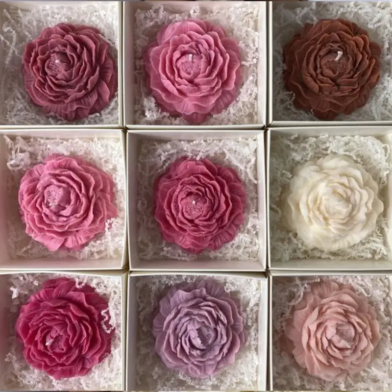 Molde De Silicona Para Vela Forma De Flor Peonia 9x4 Cm 3d