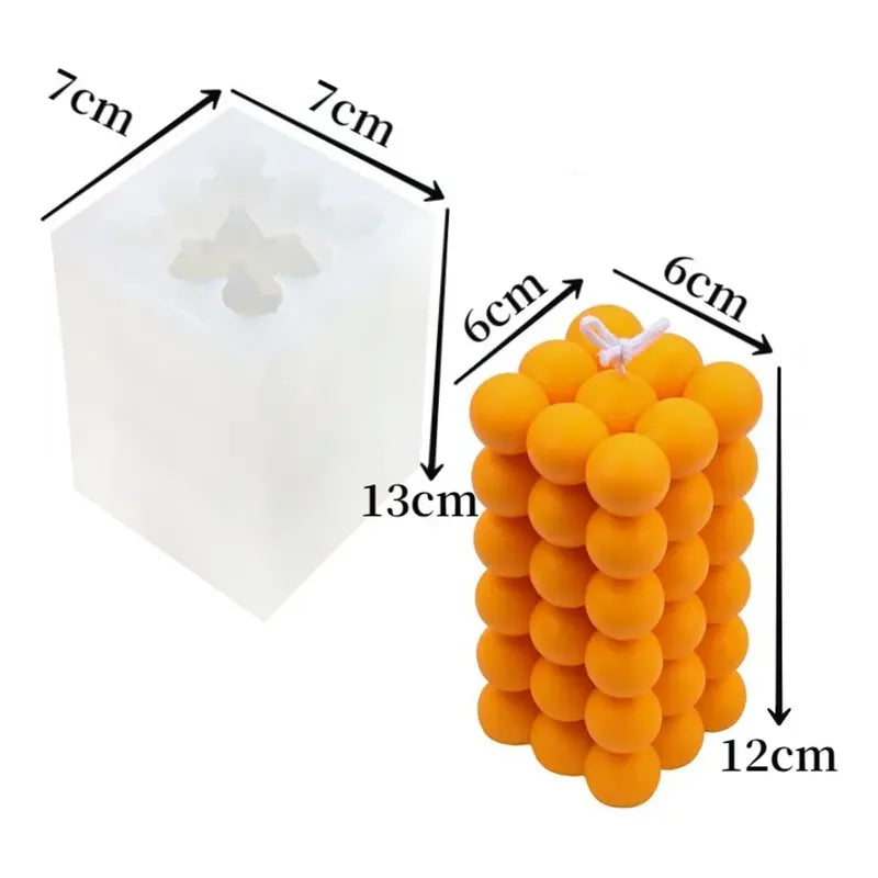 Molde De Silicona Para Vela Cubo Geométrico Con Burbujas 3d