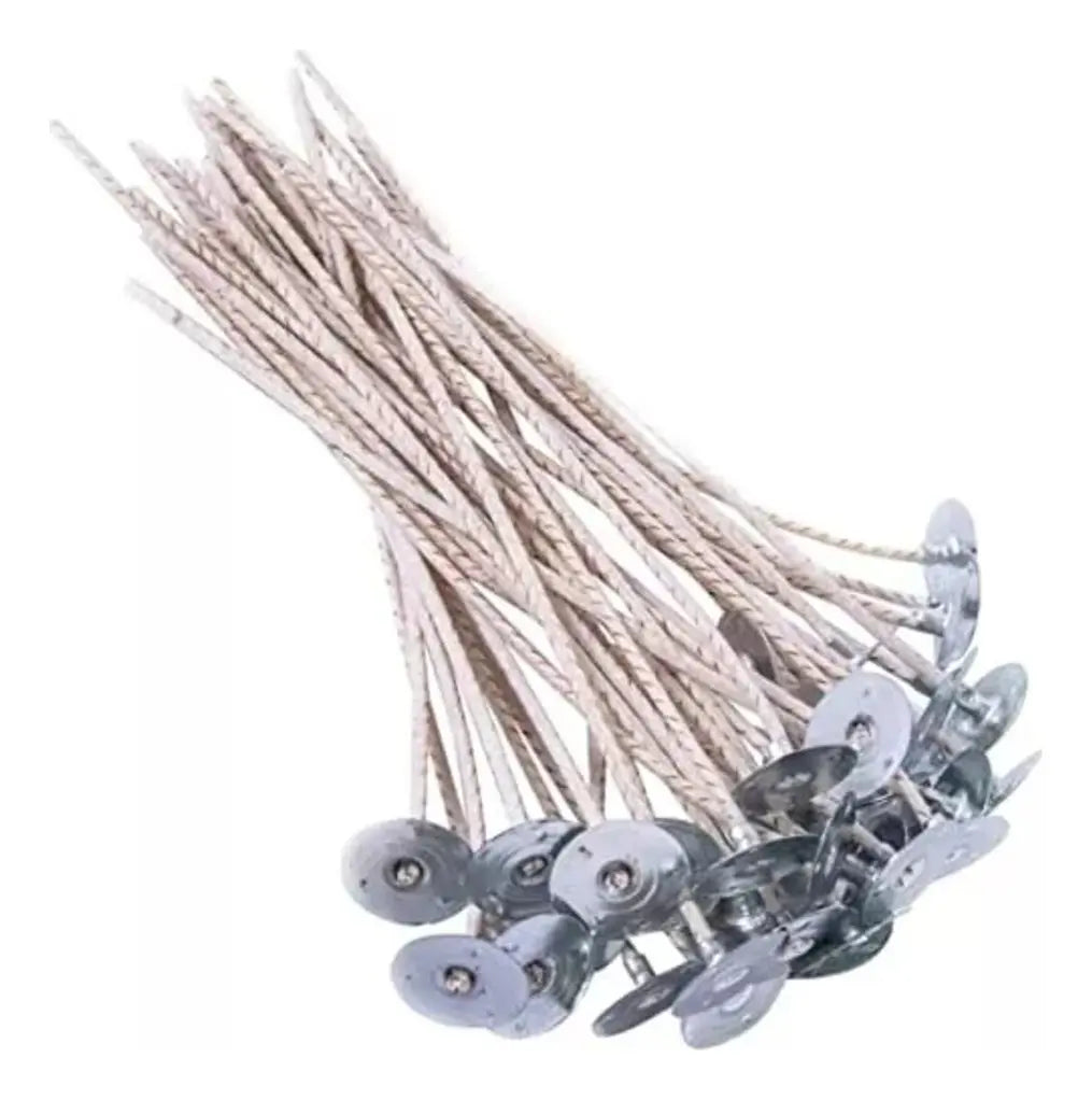 Mechas de Algodón para Velas 15 cm | 3 mm con Base – Combustión Limpia