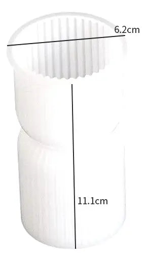 Set 2 Moldes de Silicona para Velas Acanaladas Diseño lineas 11 y 17 cm