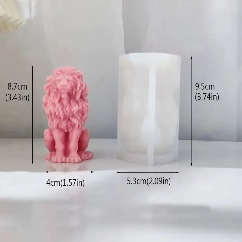 Molde de Silicona León 9.5 cm para Velas Decorativas
