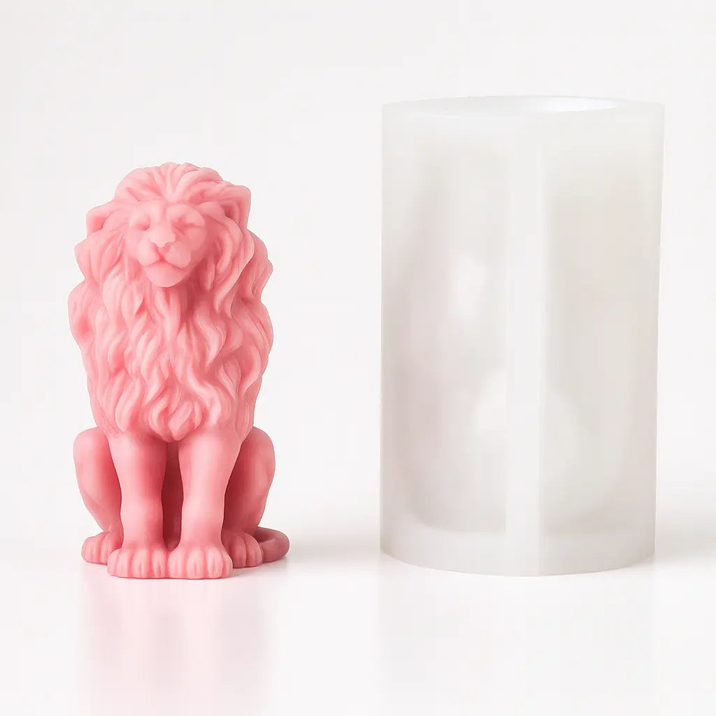 Molde de Silicona León 9.5 cm para Velas Decorativas
