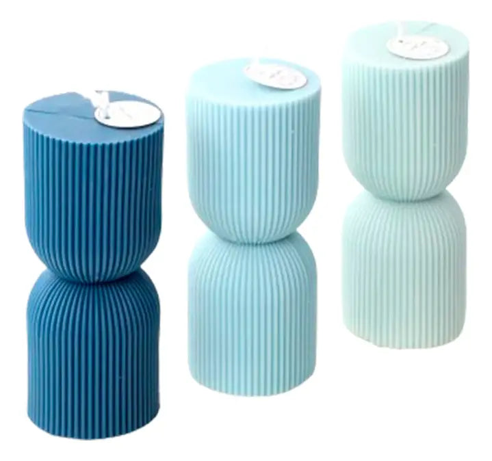 Set 2 Moldes de Silicona para Velas Acanaladas Diseño lineas 11 y 17 cm