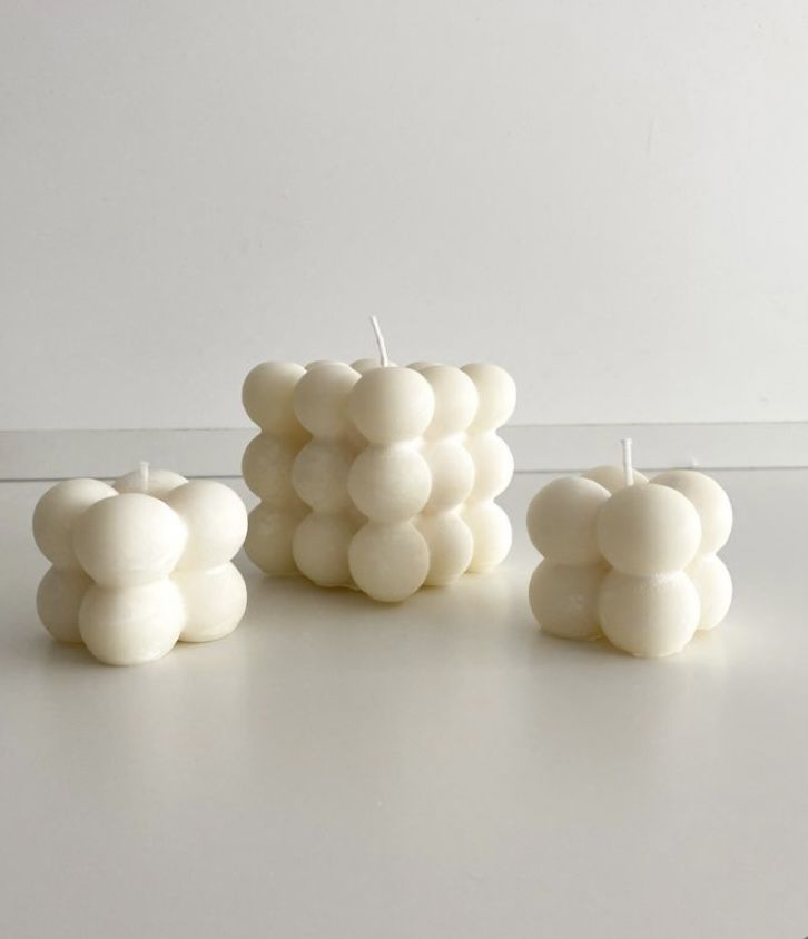 Molde Cubo de Burbujas Grande + Pequeño | Diseño Viral para Velas